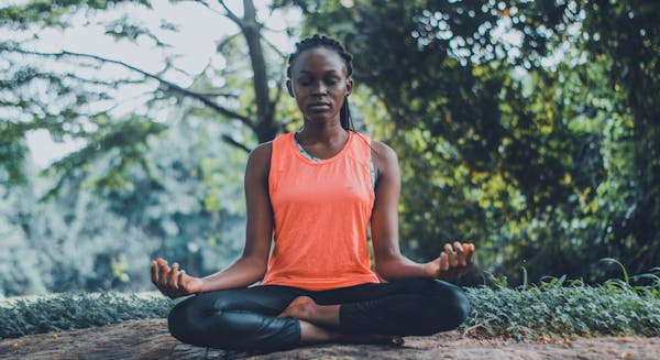 a person meditating 